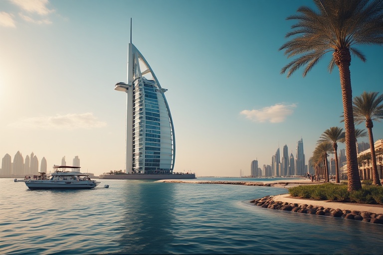 Burj Al Arab hotel viewed from Jumeirah Beach